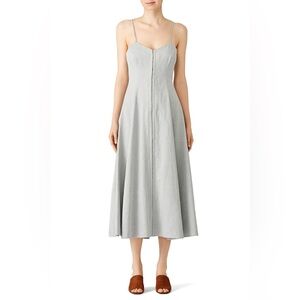 MARA HOFFMAN “Robyn” Linen/Hemp Midi Dress - Sage Green/Pale Blue